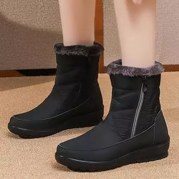 Модные зимние ботинки для женщин Новые женские туфли на платформе Slip On Повседневная женская обувь Ботильоны Водонепроницаемые мягкие ботинки Mujer Зимняя обувь для женщин 35 коричневый