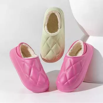 Модные зимние домашние тапочки, теплые домашние женские хлопковые мягкие тапочки для пар 36-37 красный