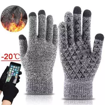 Модные зимние и уличные ветрозащитные перчатки унисекс для мотоциклистов и велосипедистов, перчатки с сенсорным экраном, утолщенные теплые перчатки с полным пальцем L чёрный