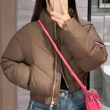 Модные зимние короткие парки больших размеров для женщин, верхняя одежда, элегантные свободные, толстые, теплые, новые пальто, женские куртки M чёрный