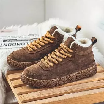 Модные зимние кроссовки для мужчин, повседневная зимняя спортивная обувь на шнуровке, мужская флисовая обувь из высококачественного хлопка, водонепроницаемая обувь для походов на открытом воздухе 39