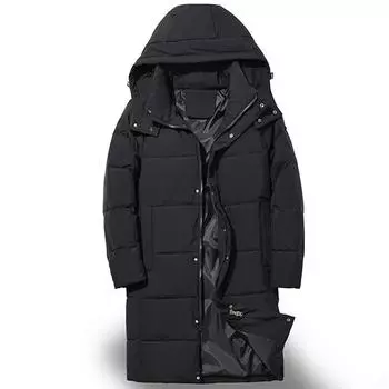 Модные зимние куртки мужские длинные пальто с капюшоном повседневные свободные толстые теплые пальто больших размеров мужские парки M белый
