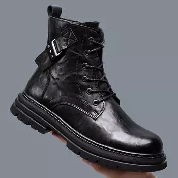 Модные зимние мотоциклетные ботинки мужские на шнуровке из натуральной кожи, ботильоны мужские уличные теплые ботинки армии США для охоты, модная повседневная обувь 38 коричневый