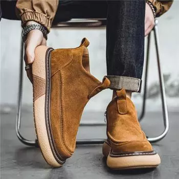 Модные зимние мужские ботинки, парные ботинки, простые модные зимние ботинки, теплые, нескользящие, легко чистятся, популярная модель, домашняя обувь для пар из хлопка, новые 39 чёрный