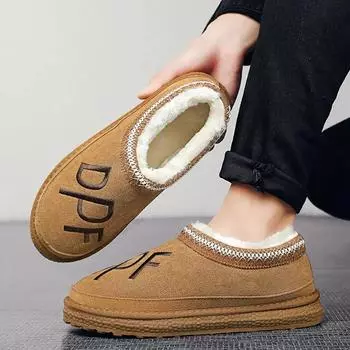 Модные зимние мужские хлопковые туфли с низким верхом и бархатом, теплые повседневные туфли, простые, прочные, удобные, нескользящие, для прогулок на открытом воздухе, мужские туфли 39 хаки