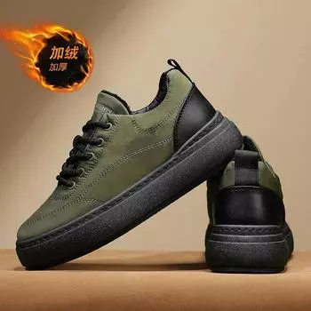 Модные зимние мужские повседневные туфли на толстой подошве из пуховой ткани, водонепроницаемые, легкие, теплые, повседневные туфли для активного отдыха, а также утолщенные бархатные кроссовки 39 чёрный