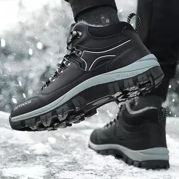 Модные зимние новые кроссовки мужские плюшевые толстые подошвы низкие хлопковые туфли для отдыха на открытом воздухе прочные удобные повседневные теплые туфли мужские зимние ботинки 38 чёрный