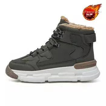 Модные зимние новые зимние ботинки на толстой подошве для спорта и отдыха, модные ботинки из хлопка и бархата, мужская обувь, роскошные кроссовки Zapatos Mujer 39 хаки