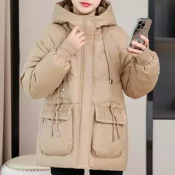 Модные зимние парки больших размеров для толстой теплой верхней одежды с капюшоном, свободные, новые пальто, женские куртки M чёрный