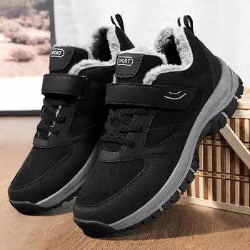 Модные зимние повседневные ботинки для пар, стильные кожаные высокие кроссовки для мужчин, качественная теплая женская обувь с плюшевой подкладкой 2024 36