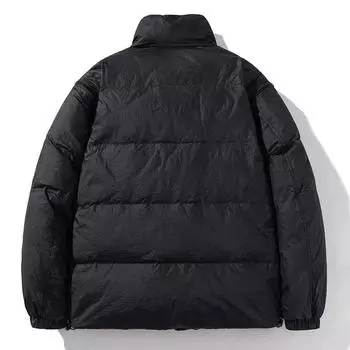 Модные зимние пуховики мужские черные верхняя одежда рукава съемные толстые теплые мужские пуховики M чёрный