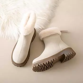 Модные зимние сапоги из кашемира с высоким верхом, женские зимние сапоги, хлопковая обувь большого размера, теплая обувь 36-42 36 чёрный