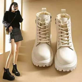 Модные зимние сапоги Lady Rock Shoes Woman Boots-Women Round Toe Luxury Designer 2024 Lolita Mid-Calf Autumn Rubber Low Fashion Mid 35 чёрный