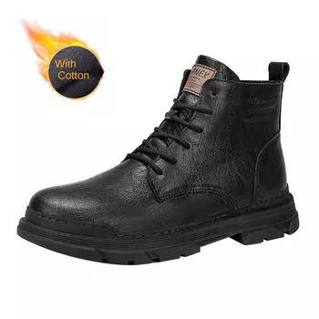 Модные зимние теплые плюшевые мужские высокие ботинки для походов на открытом воздухе, устойчивые к холоду мужские ботильоны, короткие формальные ботинки, бесплатная доставка 38 хаки