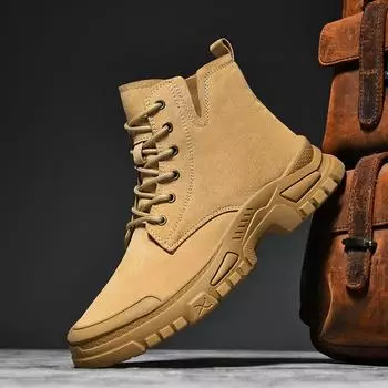 Модные зимние замшевые мотоциклетные ботинки Модные бархатные уличные ботинки для пустыни Повседневная классическая обувь в британском стиле Универсальные ботильоны 36