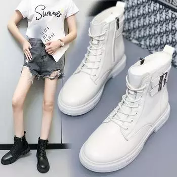 Модные зимние женские ботинки 2024 года, женские кожаные ботильоны на платформе, высокие водонепроницаемые ботинки «Челси», модная женская обувь 35 бежевый