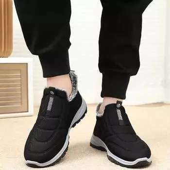 Модные зимние женские ботинки для снега, теплые ботильоны, нескользящие повседневные плюшевые женские туфли на платформе, модные большие женские туфли 35 фиолетовый