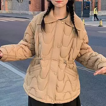 Модные зимние женские куртки больших размеров, толстые теплые верхние одежды, элегантные свободные женские пальто M чёрный