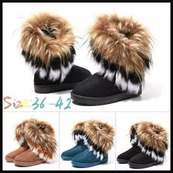 Модные зимние женские повседневные и удобные зимние ботинки, ботильоны, теплая зимняя обувь, толстые хлопковые сапоги с высокой трубкой 42 чёрный