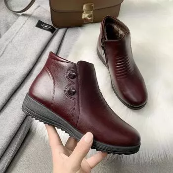 Модные зимние женские сапоги 2024 года, модные сапоги для мам, модные короткие сапоги из мягкой кожи, босые сапоги на платформе для отдыха на открытом воздухе, женская обувь 36 чёрный