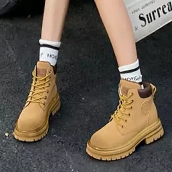 модные зимние женские сапоги на среднем каблуке удобные ботильоны женские модные дизайнерские туфли однотонные на шнуровке женские сапоги 35 верблюд