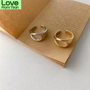Модные золотые металлические кольца для женщин, регулируемое кольцо, открытое кольцо на палец, корейские массивные украшения для вечеринок Resizable