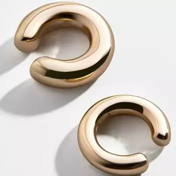 Модные золотые металлические серьги, женские зажимы для хряща, круглые серьги-каффы, красивые украшения для девочек, аксессуары золотой