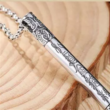 Модные золотые подвески-стремя для мужчин, ювелирные изделия в стиле ретро, подвеска в виде иглы с изображением морского бога, мужская серебряная цепочка 925 пробы, ожерелье Amult