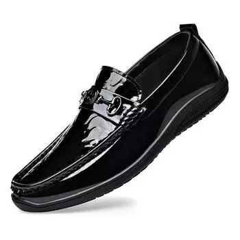 МодныеНовые дизайнерские лакированные кожаные туфли класса люкс для мужчин, модные повседневные кожаные мужские туфли, черные весенне-осенние лоферы для мужчин 38