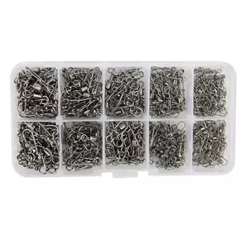 Модный 210 шт. подвижный вертлюг с быстрым замком, шарикоподшипник, соединитель для рыбалки, поворотная застежка