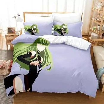 Модный 3D-принт аниме CODE GEASS 2/3 шт. Комплект постельного белья односпальный двуспальный двуспальный двуспальный комплект для взрослых и детей спальня пододеяльник наборы EU Twin 135x200cm
