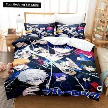 Модный 3D-принт простыня с рисунком аниме Bluelock комплект постельного белья односпальный двуспальный двуспальный комплект постельного белья для взрослых и детей спальня пододеяльник наборы US Queen(228x228cm)