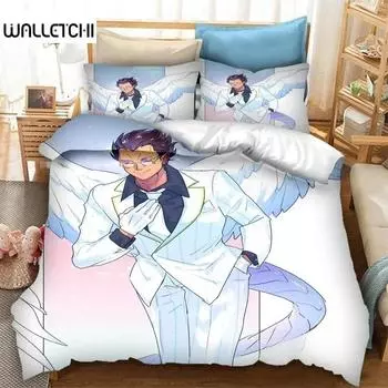 Модный 3D-принтованный комплект постельного белья с изображением аниме «Оверлорд» Пододеяльники Наволочки Одеяло Комплекты постельного белья Постельное белье с героями мультфильмов Кровать 70x133cm 2pcs