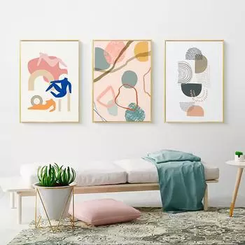 Модный абстрактный геометрический холст, картина, внутренняя стена, художественный постер и принт, изображение тела для гостиной, украшения дома 21cm30cm NoFrame
