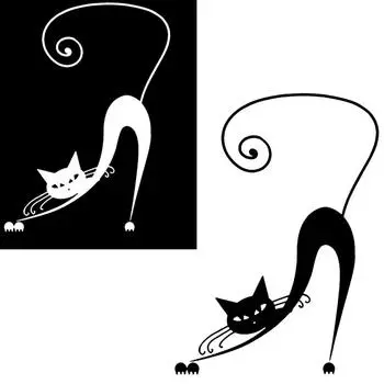 Модный абстрактный мультяшный кот, автомобильная наклейка, украшение, ПЭТ, водонепроницаемая наклейка на автомобиль