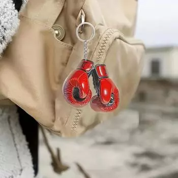 Модный акриловый брелок в виде боксерской перчатки для мужчин, креативный аксессуар для рюкзака, прочный 2D пластиковый материал