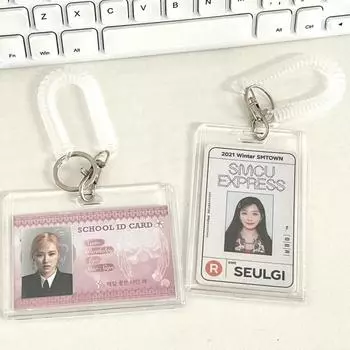 Модный акриловый держатель для карт с брелоком Красивый прозрачный акриловый чехол для карт ID/IC Card Держатель для транспортных карт