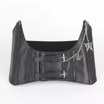 Модный эластичный пояс для женщин, цепочка с украшением в виде бабочки, рубашка, индивидуальный универсальный эластичный пояс 68cm белый