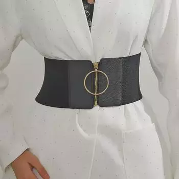 Модный эластичный широкий пояс на талию для женщин — модный, универсальный и декоративный для юбок и рубашек