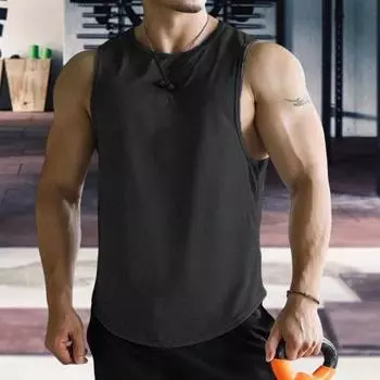 Модный эластичный, впитывающий пот, антипиллинговый свободный пуловер для бега, жилет, уличная спортивная одежда L армия зеленый