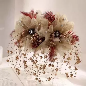 Модный элегантный перо цветок жемчужная кисточка акула клип женский головной убор аксессуары для волос украшения A2