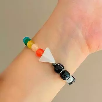 Модный асимметричный красочный браслет из бисера с крестом, персонализированный треугольный регулируемый браслет, подвеска с нотами, ювелирные изделия для мужчин и женщин