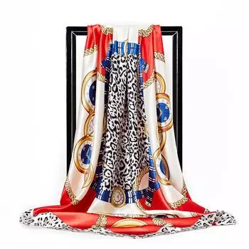 Модный атласный платок с квадратным шелковым шарфом, шарфы высокого качества, 1 шт., шаль 90*90 см, элегантные популярные женские шарфы 90-90cm