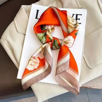 Модный атласный шарф для волос, пляжные головные уборы, шейные шарфы для женщин, легкие аксессуары для сумок 70x70cm