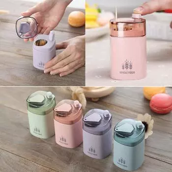 Модный автоматический держатель для зубочисток из пшеничной соломы, контейнер, дозатор, домашний декор