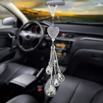 Модный автомобильный аксессуар с бриллиантами, подвеска в виде шара для волос, автомобильное зеркало заднего вида, подарок на день рождения, украшения для автомобиля озеро синий