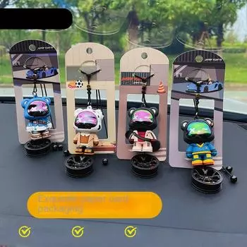 Модный автомобильный кулон с медведем, креативный милый изысканный автомобильный кулон, украшение, изысканные аксессуары