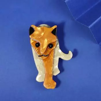 Модный аксессуар акриловая брошь в виде животного леопардовый мультяшный сундук с цветком аксессуар оранжевый