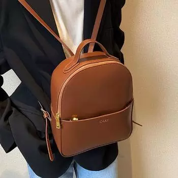 Модный, экстремально простой, большой емкости школьный рюкзак, однотонный, новый классический винтажный рюкзак, высококачественная кожа Sense PU