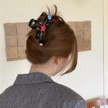 Модный бант для волос коготь акулы заколка ретро однотонные шпильки для женщин темперамент заколки для волос женский головной убор подарки One Size
